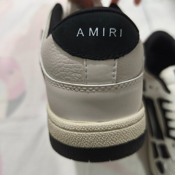 Amiri Black And White Leather Lace-Up Sneakers - Picture 7 of 9